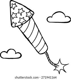  cartoon firework doodle style