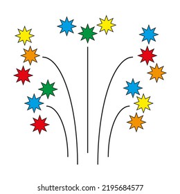 cartoon firework. Vector illustration. stock image. 