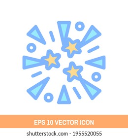 Cartoon Fireworks icon vector design. Carnival symbol for your website design, logo, app, UI. Eps10 vector illustration.