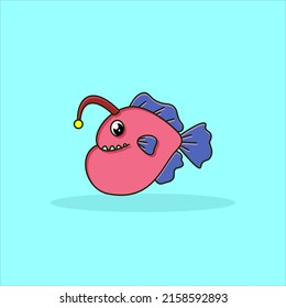 cartoon fish, angler fish character