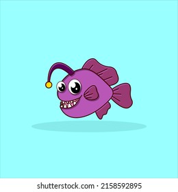 Cartoon Fish Angler Fish Character Stock Vector (Royalty Free ...
