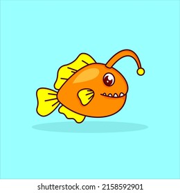 Cartoon Fish Angler Fish Character Stock Vector (Royalty Free