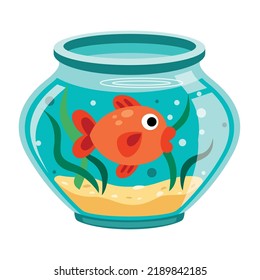 Cartoon Fish In An Aquarium