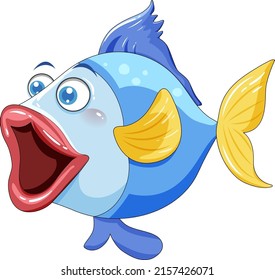 Cartoon Fish With Big Lips Illustration