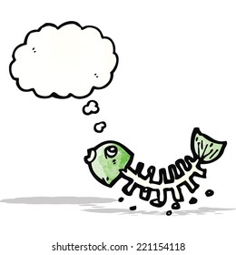 huesos de peces de dibujos animados