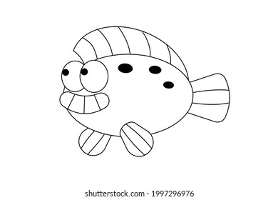 cartoon fish. character is a smiling fish. vector fish