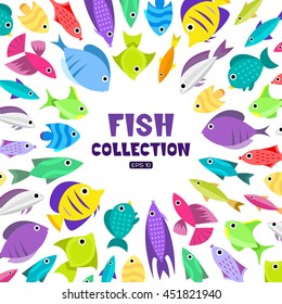 Cartoon fish collection background