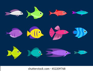 Cartoon fish collection background