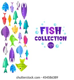 Cartoon fish collection background