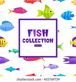 Cartoon fish collection background