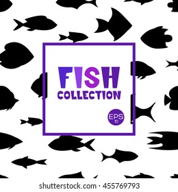 Cartoon fish collection background