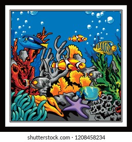 Cartoon fish collection set