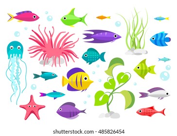 Cartoon fish collection set