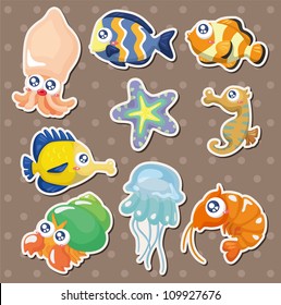 cartoon fish collection stickers