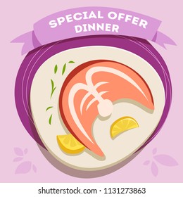 Cartoon fish cook illustration. Vector illustration isolated on background.
