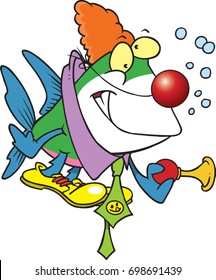 cartoon fish dressed up as a clown