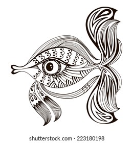 Cartoon fish. Graphic design. Vector illustration