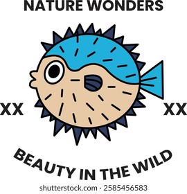 A cartoon fish with a head and body in the style of sign illustrations