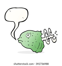 cartoon fish head with speech bubble