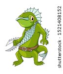 Cartoon fish monster sea creature character. Vector clip art illustration. Hand drawn Element isolated on white. Colorful book page design for kids and children, sticker or game asset