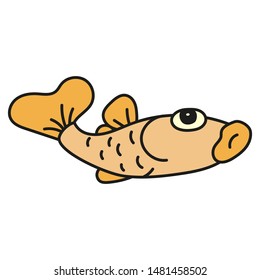 Cartoon fish on a white background