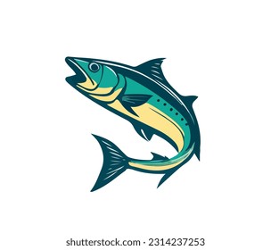 Cartoon fish on a white background. Vector illustration