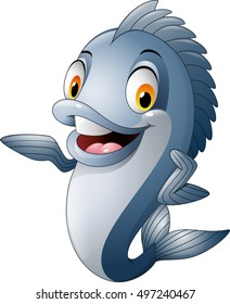 Cartoon fish presenting