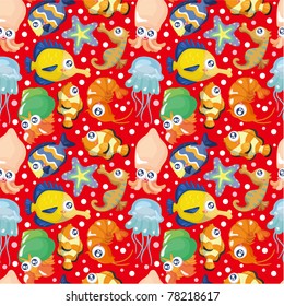 cartoon fish seamless pattern