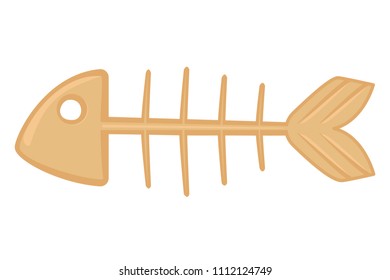 Cartoon fish skeleton. Simple toy for domestic animal. Pet care themed vector illustration for icon, sticker, patch, label, badge, certificate or gift card decoration