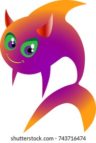 Cartoon fish smiles set 3