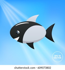 Cartoon fish is smiling vector illustration 