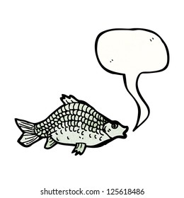 cartoon fish with speech bubble