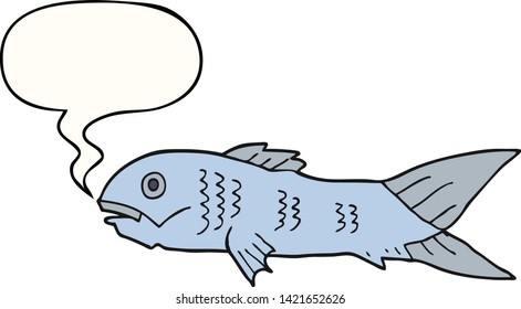 peces caricatura con burbuja de habla