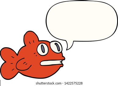 cartoon fish with speech bubble