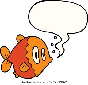 cartoon fish with speech bubble