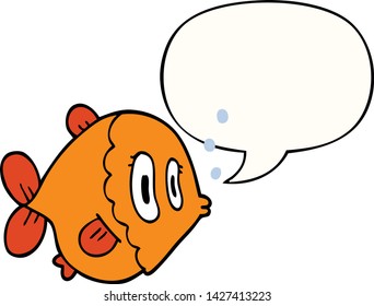 Cartoon-Fisch mit Sprachblase