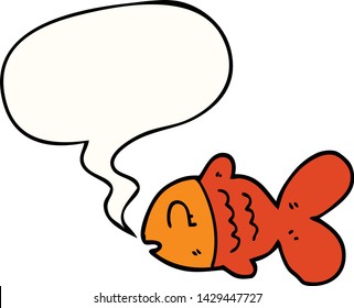 cartoon fish with speech bubble