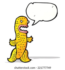 peces caricatura con burbuja de habla