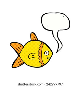 cartoon fish with speech bubble