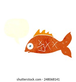 Cartoon-Fisch mit Sprachblase