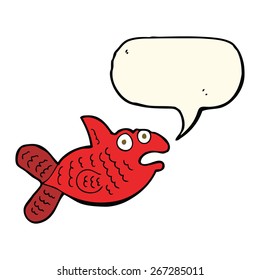 cartoon fish with speech bubble