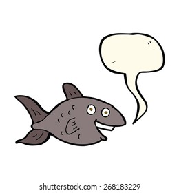 cartoon fish with speech bubble