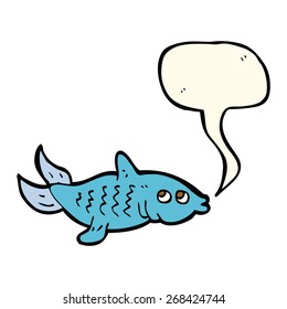 cartoon fish with speech bubble