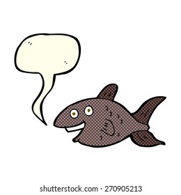 Cartoon-Fisch mit Sprachblase