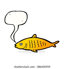 cartoon fish with speech bubble
