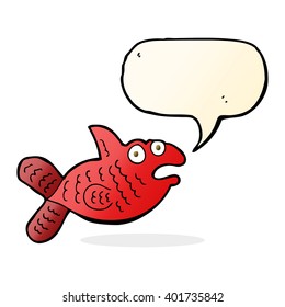 cartoon fish with speech bubble