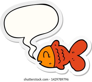 cartoon fish with speech bubble sticker