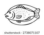 Cartoon fish swimming underwater vector illustration flat design scalable art