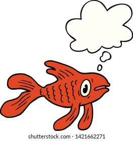 cartoon fish with thought bubble