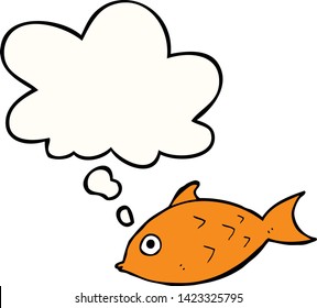 Cartoon-Fisch mit Denkblase
